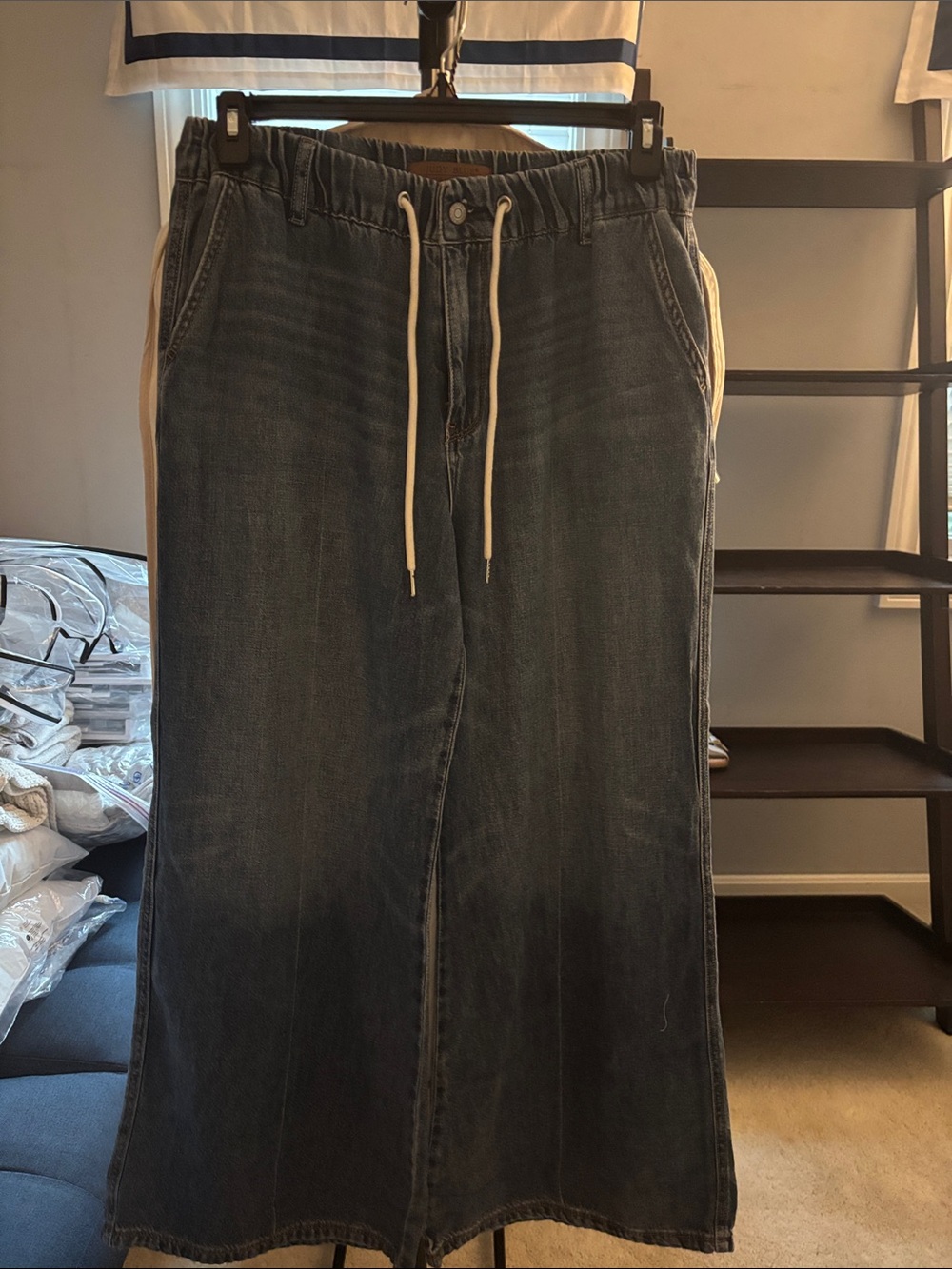 Judy Blue Dark Blue Wide Leg Drawstring Jeans
